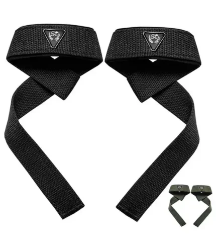 PVC Logo black neoprene padded lifting straps