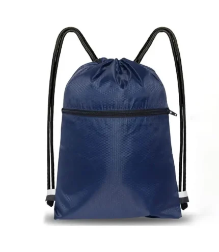 navy Skates Sports' drawstring backpack with zipper
