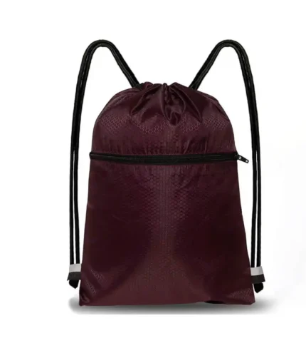 maroon Skates Sports' drawstring backpack with zipper